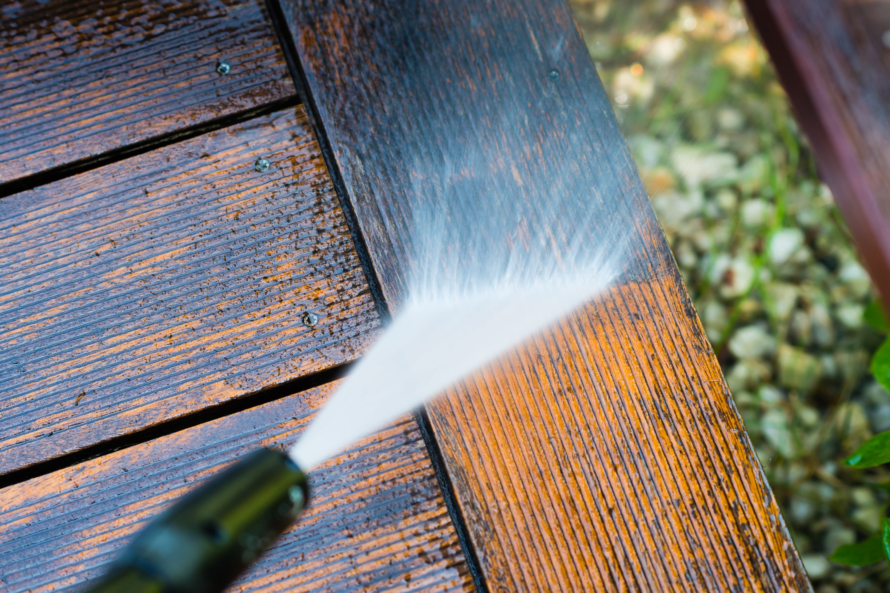 terras schoonmaken
